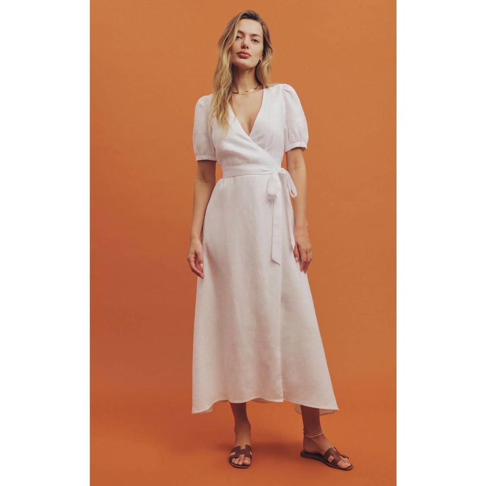 NWT Reformation Weiss Linen Dress White Medium